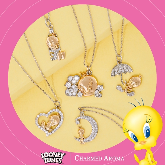 Tweety Bird on Swing Necklace, Looney Tunes × Charmed Aroma - Picture 2 of 4